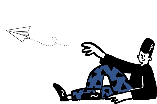 Man with Paper Plane